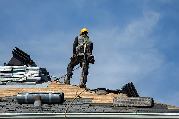 Professional Gutter Installation technician working in Julian, PA